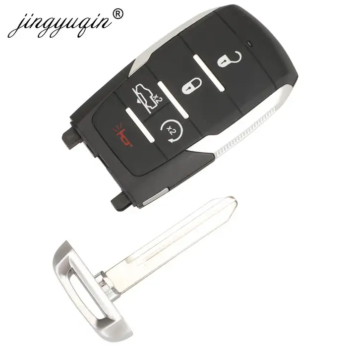 Jingyuqin Smart Remote Car Key Shell Case pour Dodge RAM 1500 Limited LongHorn 2019 2020 2021 Fob OH