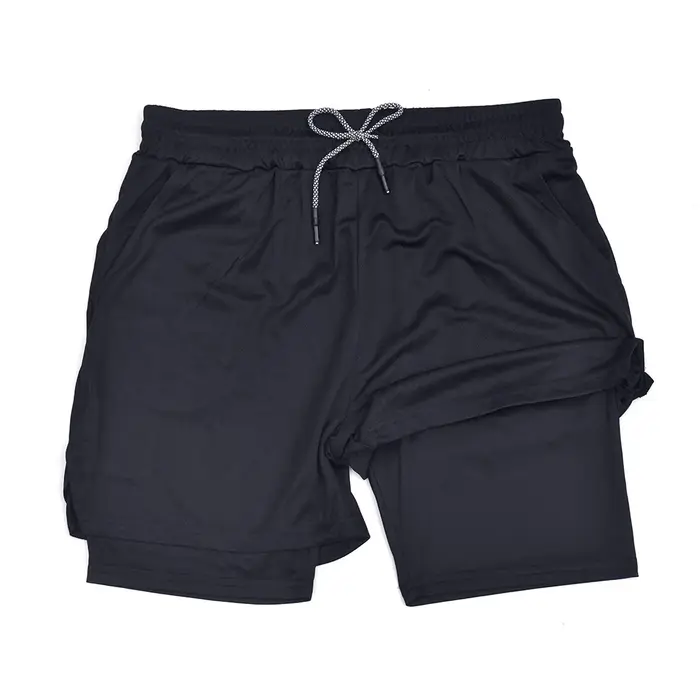 Short de Fitness Double couche pour hommes, short de sport 2 en 1, séchage rapide, entraînement, Jog