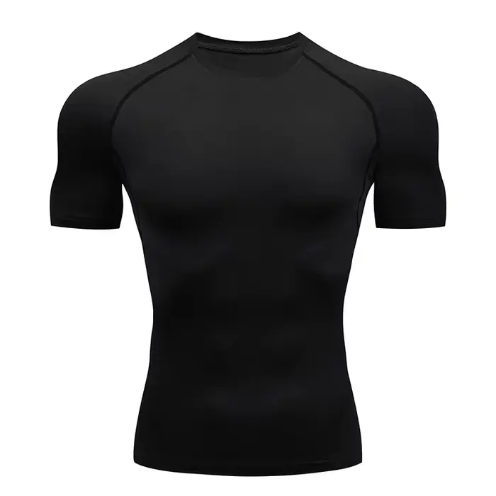 T-shirt compression homme fitness - Haut moulant sans coutures pour sport intensif