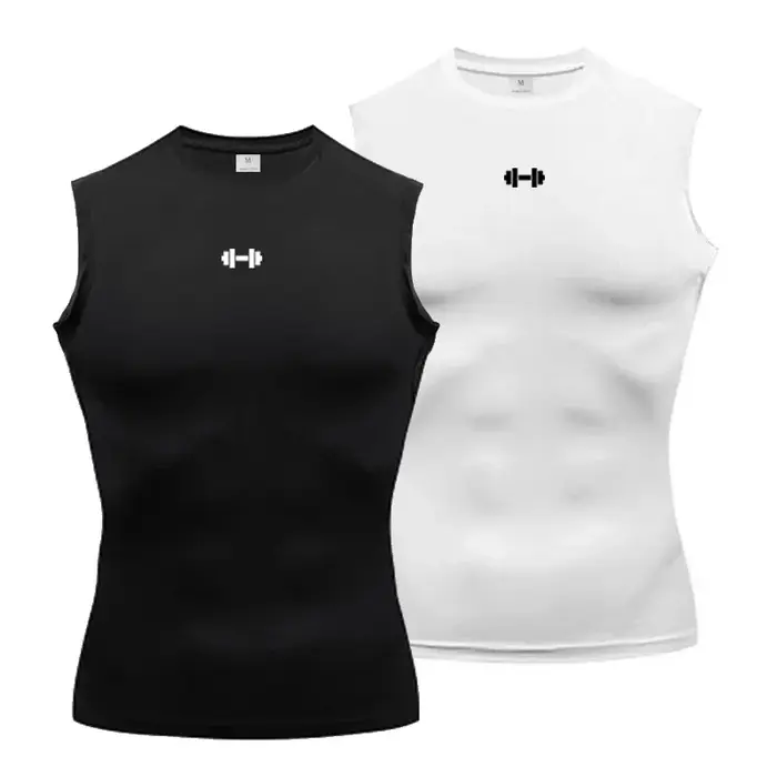 Chemise de Compression pour hommes, gilet de course, été, soie glacée, séchage rapide, T-shirt de sp