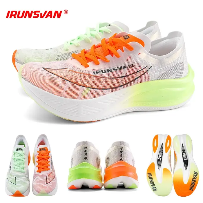 IRUNSVAN-Chaussures de course légères pour hommes, chaussures de sport respirantes, plaque de carbon