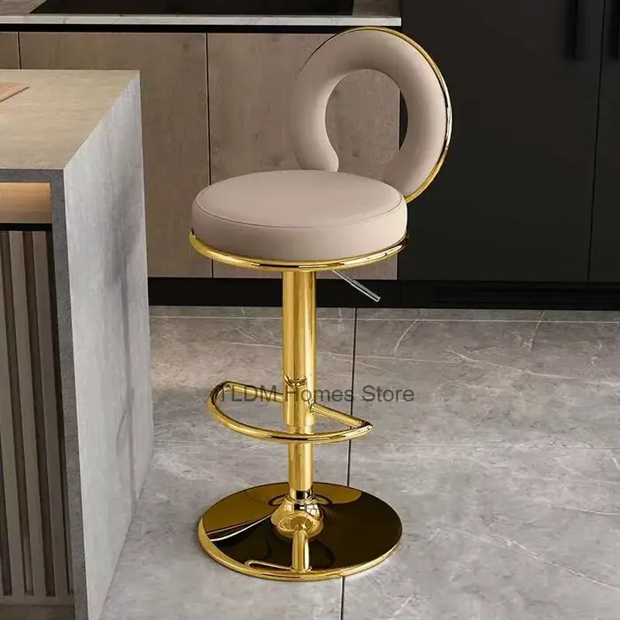 Tabouret haut nordique en métal moderne, chaises de bar de luxe, meubles de restaurant, salon