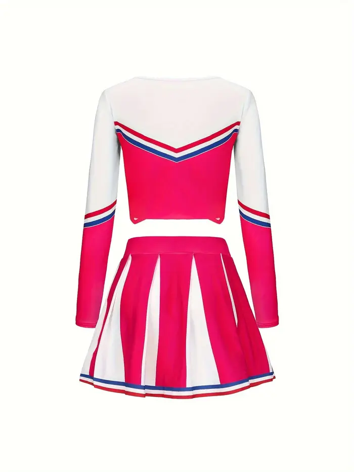 Ensemble jupe rouge Rose de pom-pom girl, pompons de sport mignons pour enfants, uniforme de pom-pom