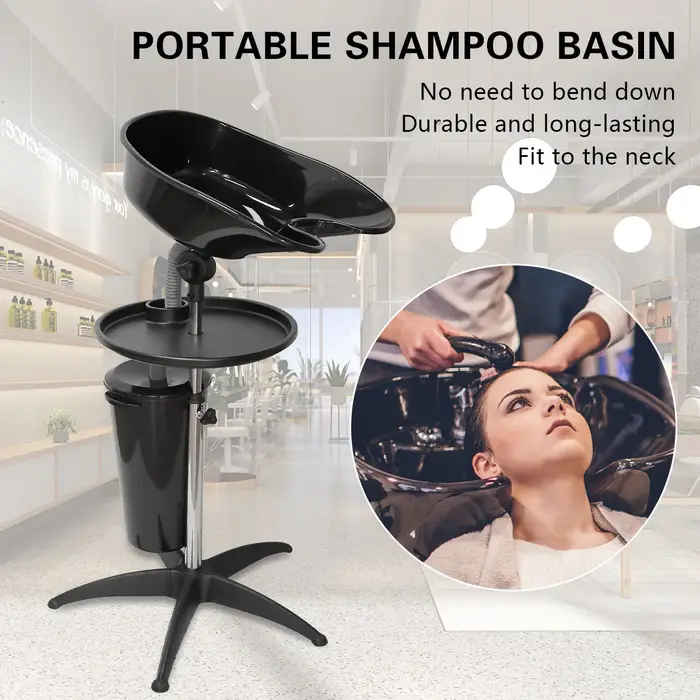 Filles à shampoing portable réglable recommandé, évier de coiffeur, bassin de lavage mobile pour che