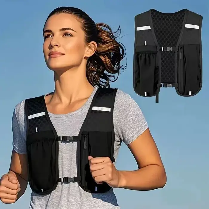 Gilet de sport, sac à dos de course, sac de poitrine léger pour la randonnée, le vélo, le marathon, 