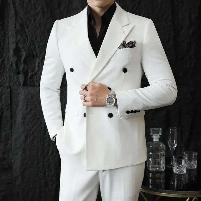 Ensemble 2 pièces pour homme, blazer + pantalon, tenue d'affaires décontractée, moulante, tenue de m
