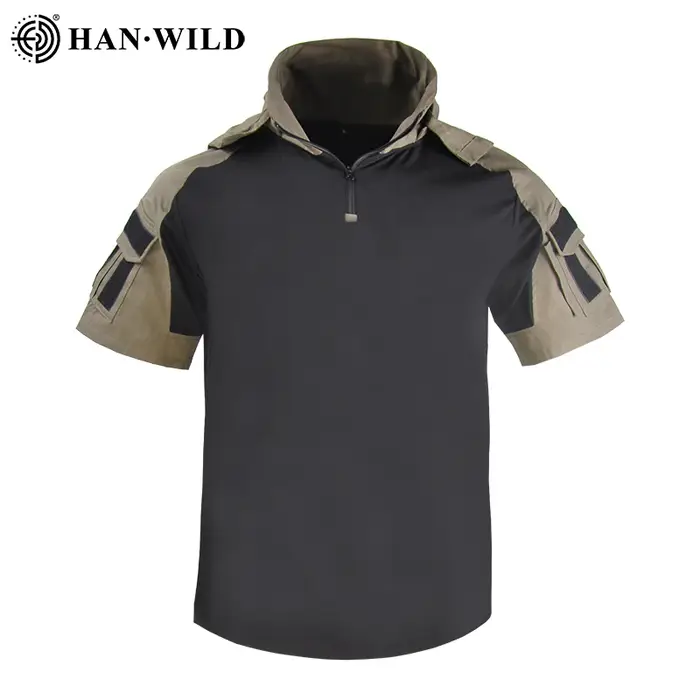 Chemise homme T-shirt tactique Safari chemises de Combat à capuche hommes vêtements chasse vêtements