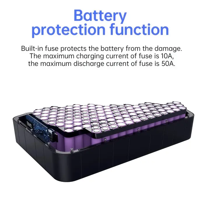 Batterie triangulaire pour vélo électrique haute capacité 36V 48V 52V 60V 72V cellules 21700 pour cyclisme longue distance et déplacements quotidiens