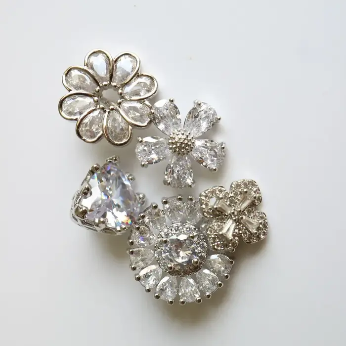 Boutons en cristal de luxe, 5 pièces/lot, bouton en zircone cubique pour manteau, couture décorative