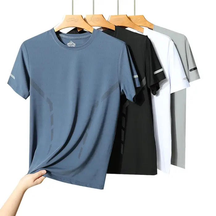 T-shirt running homme respirant été - Top gym fitness manches courtes mince M-5XL