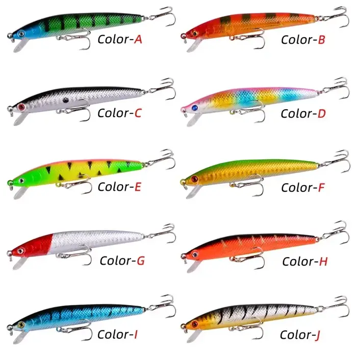 1 pièces leurres de pêche méné japonais flottant dur Bait95mm 7g appât artificiel Wobbler manivelle 