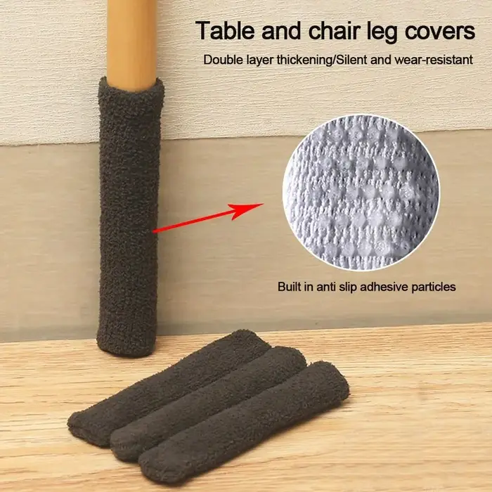 Chaussettes de pied de chaise élastiques hautes avec coussinets coordonnants, housses de protection 