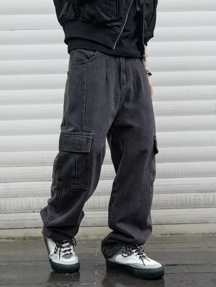 Jean Baggy à Jambes Larges pour Homme, Pantalon Cargo Surdimensionné, Style Hip Hop, Harajuku, Corée