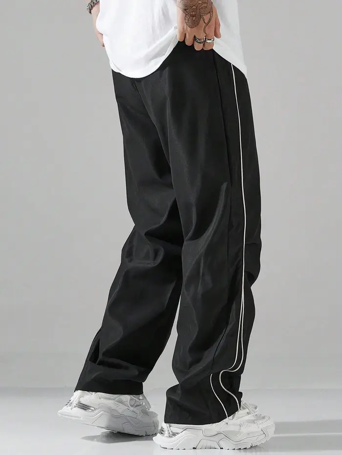 Pantalon de Surintendant Décontracté Respirant pour Homme, Couleur Unie, Droit, à la Mode, Streetwea