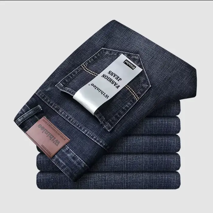 Wthinlee nouveaux hommes d'affaires jean polaire décontracté droit Stretch mode classique bleu noir 