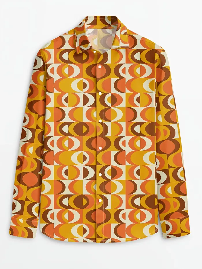 Chemise de soirée disco des années 70 pour hommes des fêtes à thème des années 70 – Chemisier bouton