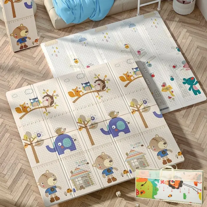 Tapis de rampe double face dessins animés pour enfants, imperméable, confortable et sécuritaire pour le jeu et le développement motorique