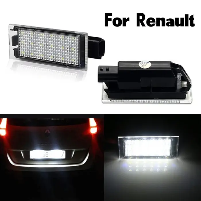 Lampe LED pour plaque d'immatriculation, 2 pièces, pour Renault Clio 3 4Master 2 3 Trafic 3 Megane 2