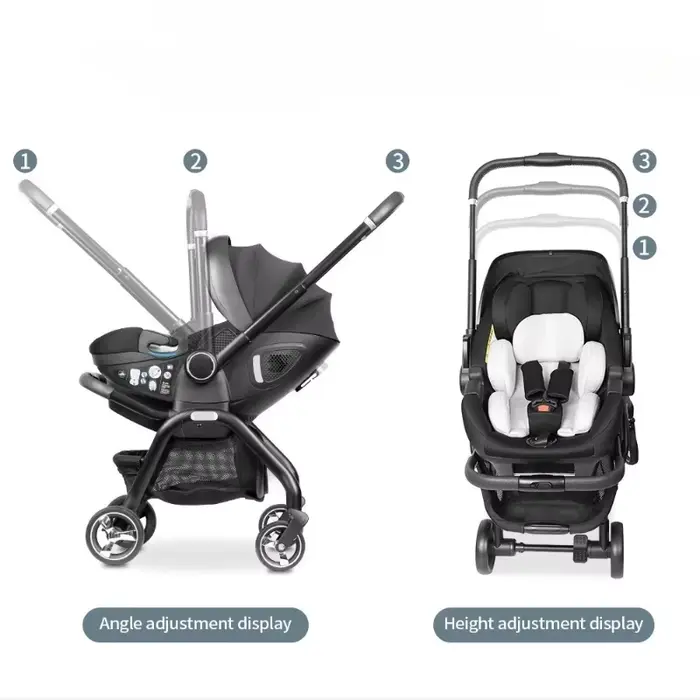 Poussette bébé rose 4-en-1 toute neuve. Poussette portable pour bébé, siège auto pour enfant, bercea