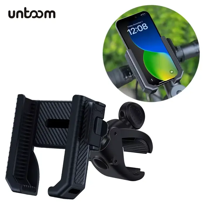 Support de téléphone pour vélo et moto antichoc adaptable guidon clip fixe GPS navigation smartphone 4.5 à 7.0 pouces