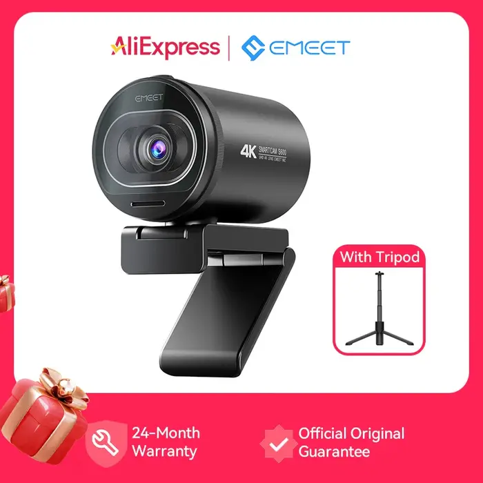 Webcam 4K caméra Web en Streaming 1080P 60FPS EMEET S600 USB ordinateur/caméra pour ordinateur porta