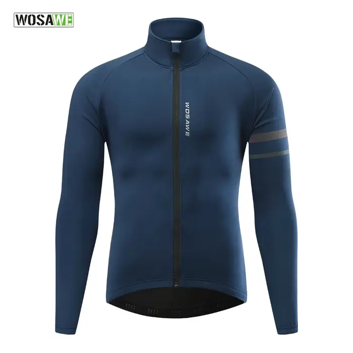 WOSAWE hommes thermique hiver cyclisme veste doublure polaire à manches longues Jersey coupe-vent co