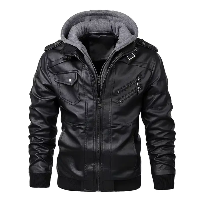 KB nouveaux hommes vestes en cuir automne décontracté moto veste en polyuréthane Biker manteaux en c