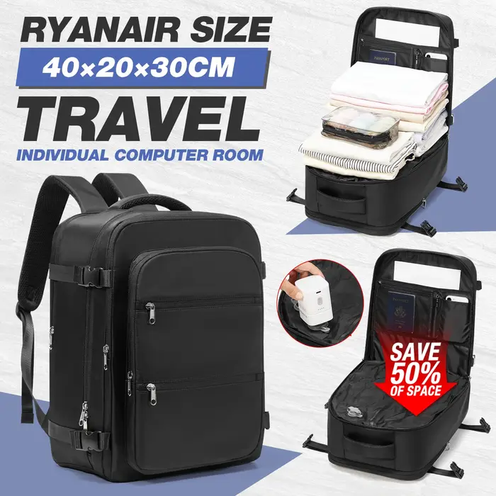 Sac de rangement sous vide, sac à dos Ryanair 40x30x20, sac à dos sous vide, sac à dos de voyage pou