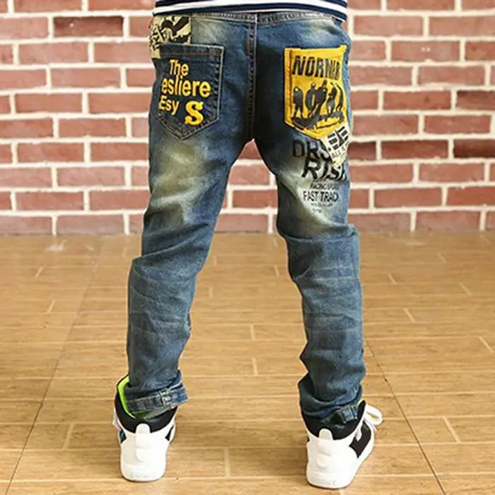 IENENS garçon filles pantalon jean slim taille élastique pantalon 4-13 ans enfants garçons Denim vêt