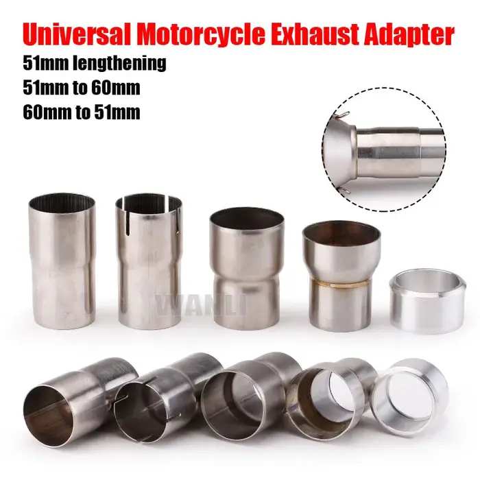 Adaptateur universel de silencieux d'échappement de moto, tuyau d'allongement de 51mm à 60mm 60mm à 