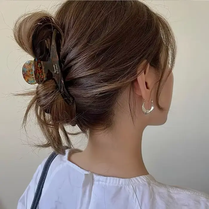 Pinces à cheveux léopard en acétate pour femmes, Barrettes chics, épingles à cheveux en forme de cra