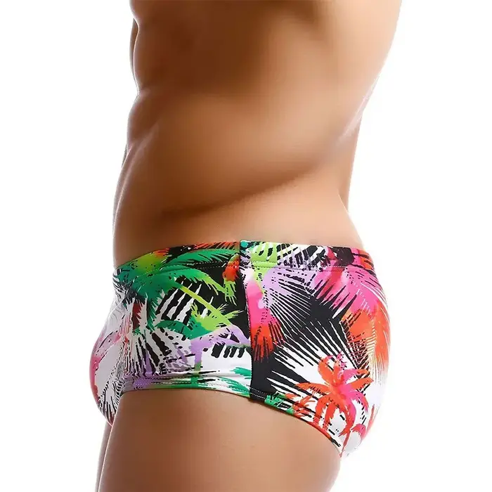 Maillots de bain imperméables multicolores hommes - Surf palm slips bikini boxer plage