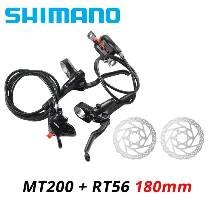 Shimano-Jeu de freins à disque hydrauliques pour VTT MT200, contient un rotor de levier de freins, R