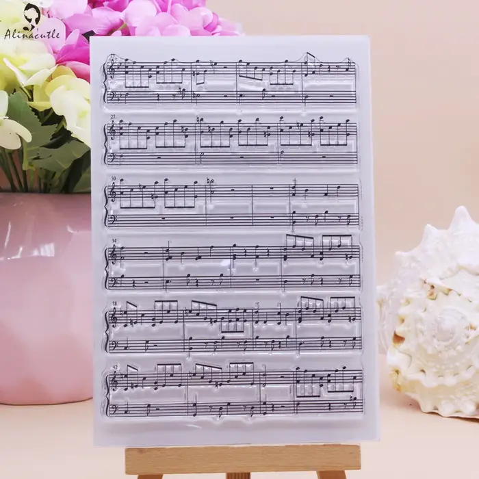 Alinacutle timbres clairs fond de musique bricolage Scrapbooking carte Album papier artisanat caoutc