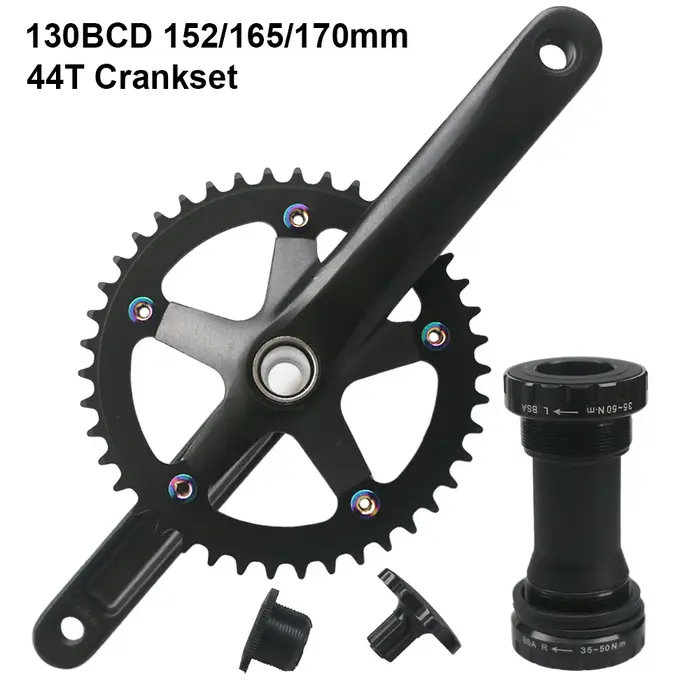 152mm 165mm 170mm 130BCD pédalier de vélo creux intégré simple vitesse 5 clous pliant vélo de route 