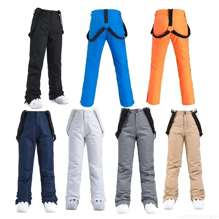 Pantalons de neige glacée pour femmes et hommes robustes résistants à l'eau et à la neige vêtements de snowboard en plein air pantalons à bretelles combinaison de ski imperméable 10K