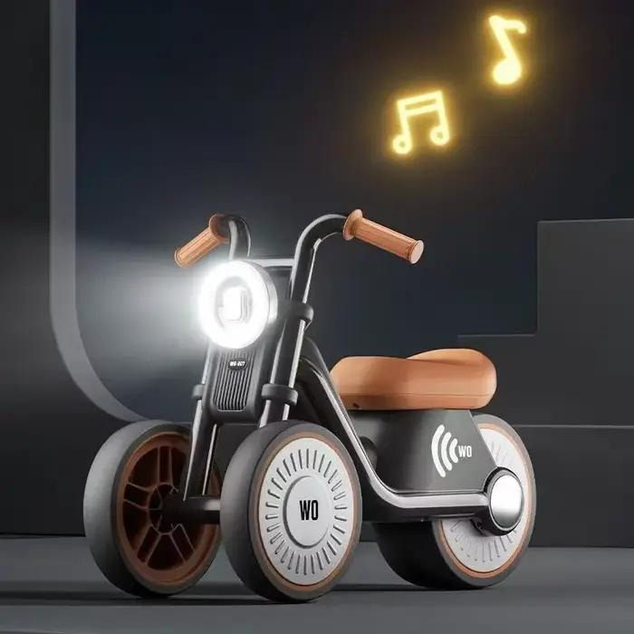 Vélo d'équilibre musical pour enfants avec lumières colorées et musique intégrée pour améliorer l'équilibre et la coordination des tout-petits occaions de jeu en plein air