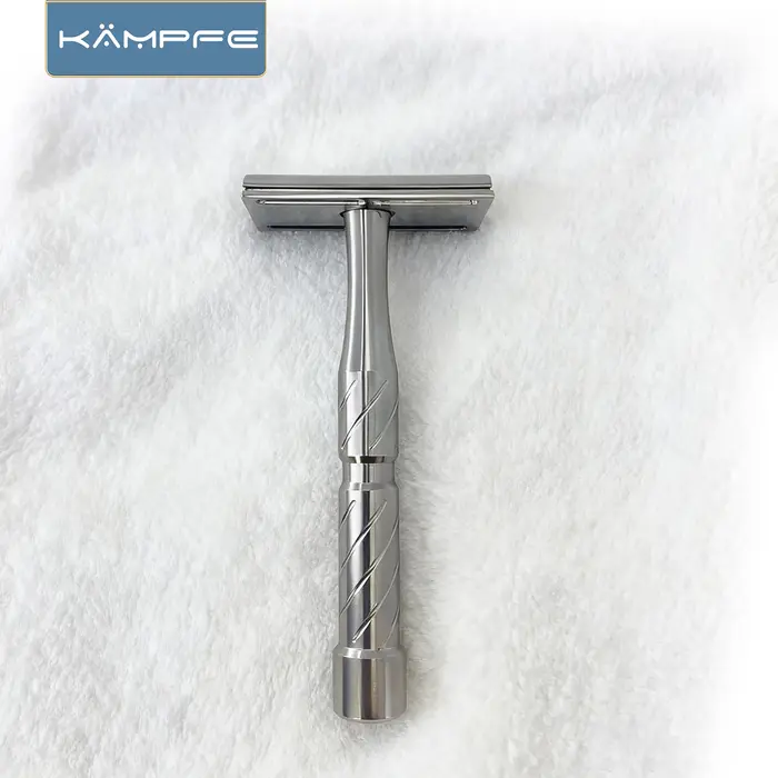 KAMPFE Rasoir manuel de sécurité CNC - Acier inoxydable traité pour le rasage humide des peaux sensi