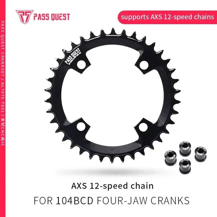 PASS Calls-Chaîne de vélo de route, étroit, large, noir et argent, EST commencerBCD AXS