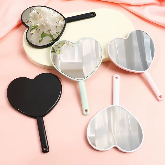 Miroir de maquillage de style Sweet Girl, mode, amour, déterminer, adapté au transport, mignon