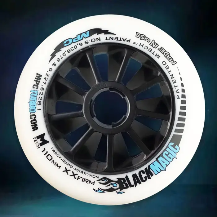 Roues magiques noires MPC SRC XXFirm XFirm 110/100/90mm, pneus de course Marathon pour patins à vite