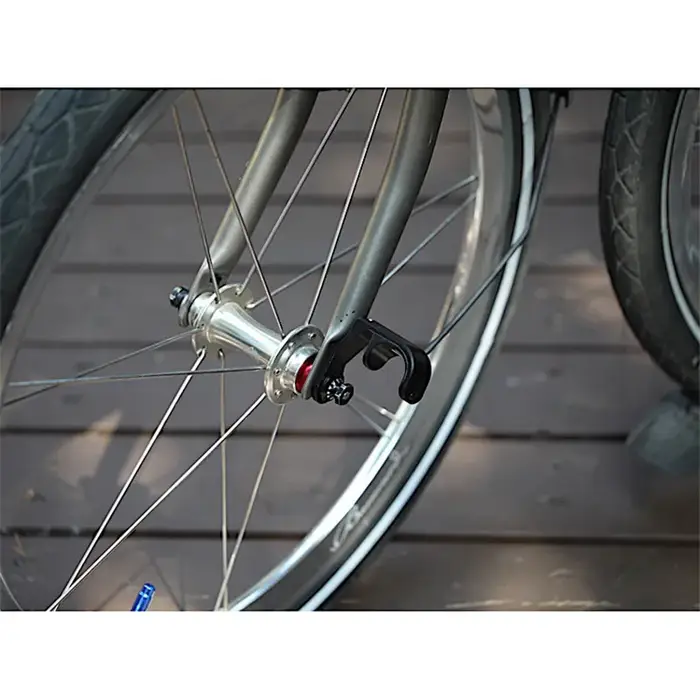 Crochet fourche avant Brompton H&H titane v2 avec garde-boue pour transport vélo pliant
