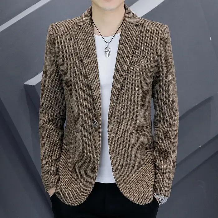 Manteau de costume simple décontracté pour hommes, version coréenne de la américains, beau manteau m