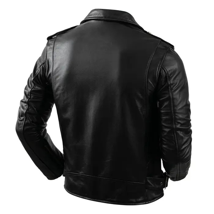 Veste en cuir de vachette véritable pour hommes, manteau de motard, vêtements d'équitation, mode aut