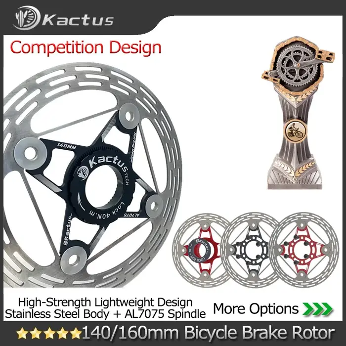 KACTUS – Rotor de frein à disque de vélo ultraléger, 140/160mm, verrouillage central épais, AL7505, 