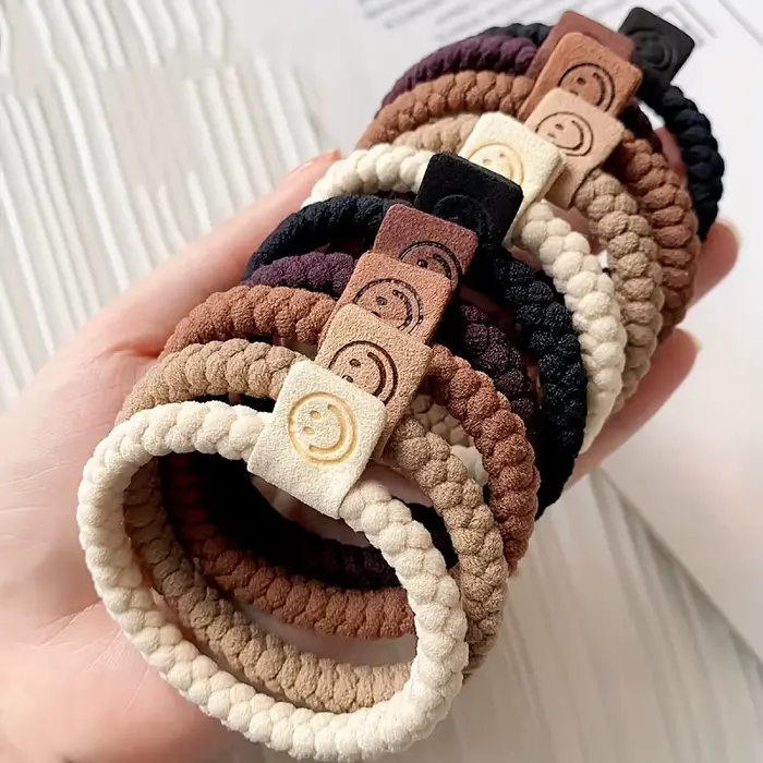 Ensemble de cordes à cheveux torsadées minimalistes, anneaux de cheveux doux à haute élasticité, chi