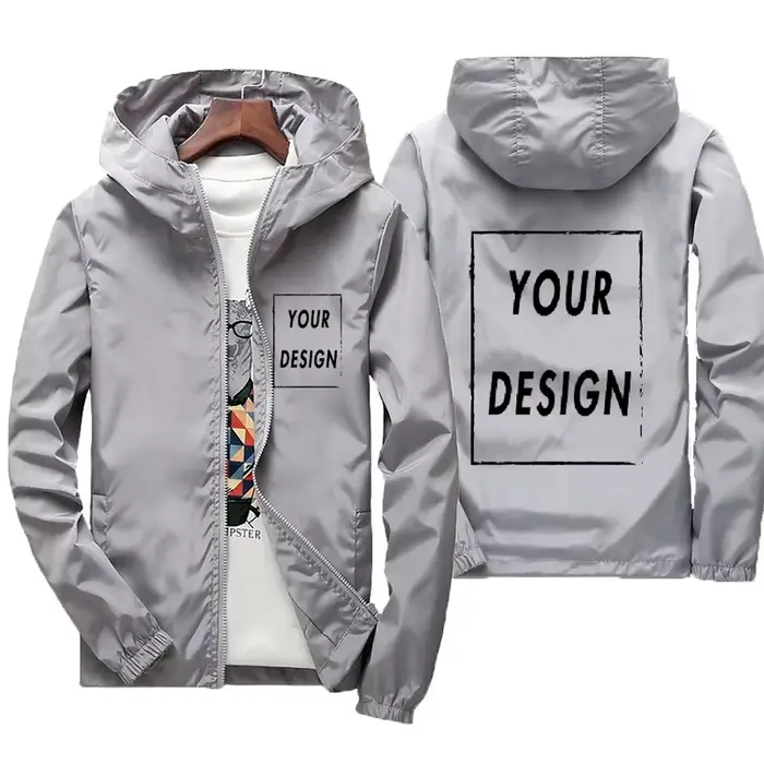 Veste d'automne coupe-vent imperméable et chaude avec logo personnalisé pour homme grandes tailles couleurs décontractées pour activités extérieures randonnées et soirées