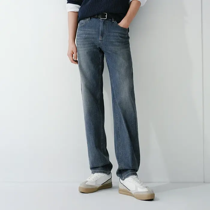 Semir doux jean hommes 2026 printemps Stretch régulier jambe droite Vintage lavé décontracté confort
