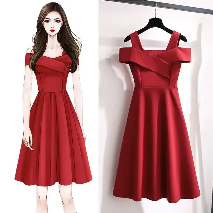 Robe élégante et moderne pour femmes amincissante convient aux filles rondes et grandes tailles idéale pour les événements formels et sorties estivales