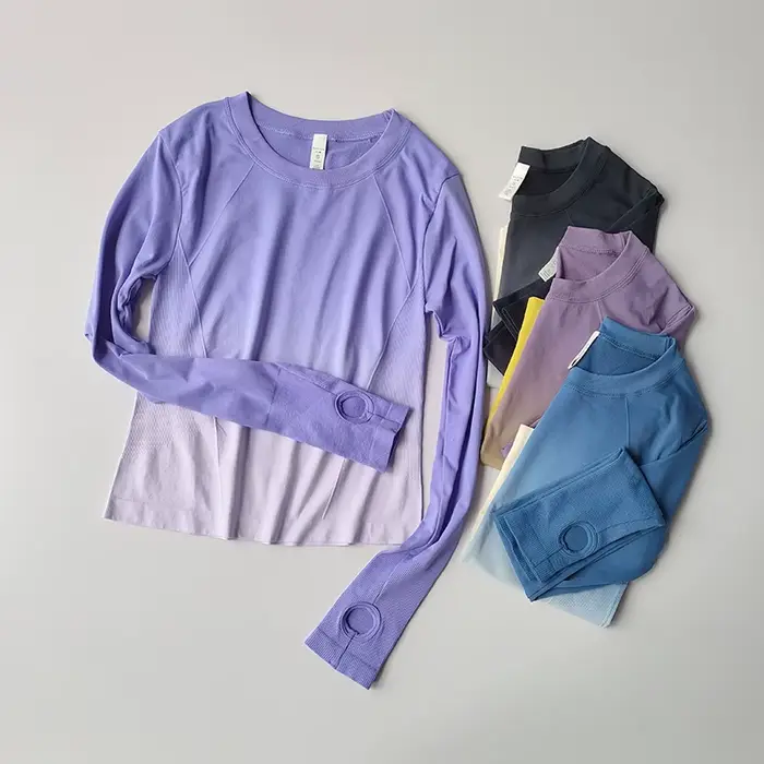 T-shirt sport amincissant femme - Combinaison fitness yoga moulant séchage rapide manches longues